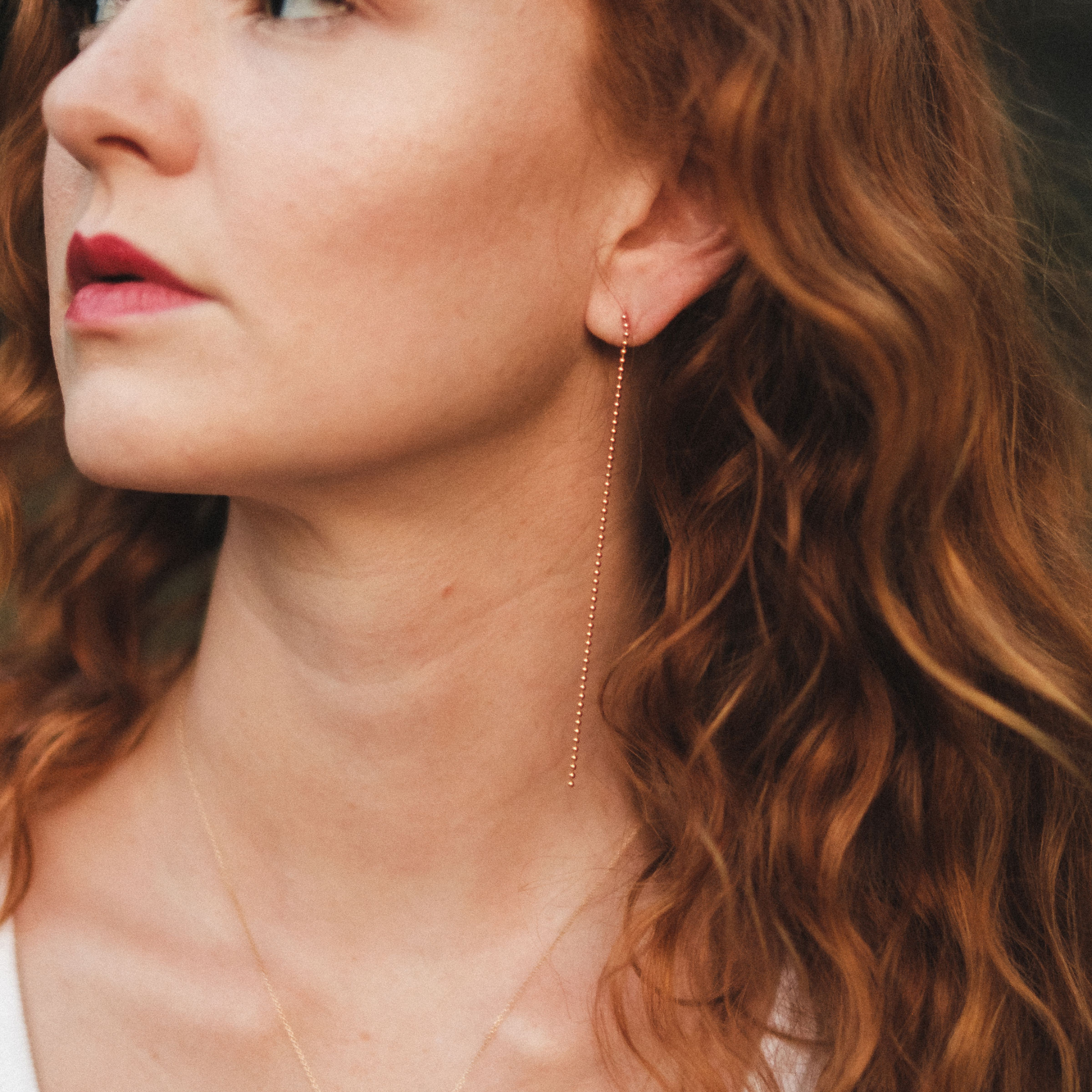 Phoebe Ball n Chain 4" Duster Earrings