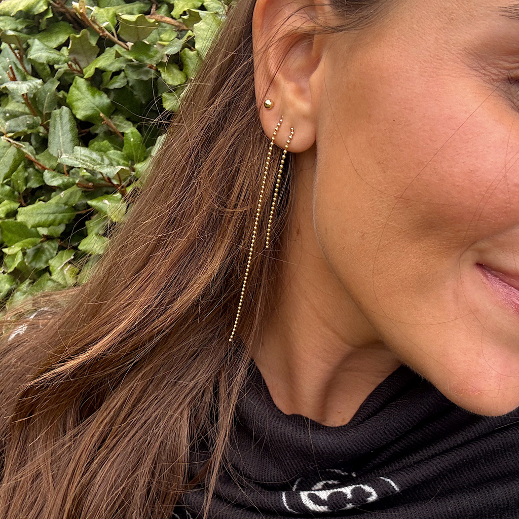 Phoebe Ball n Chain 4" Duster Earrings