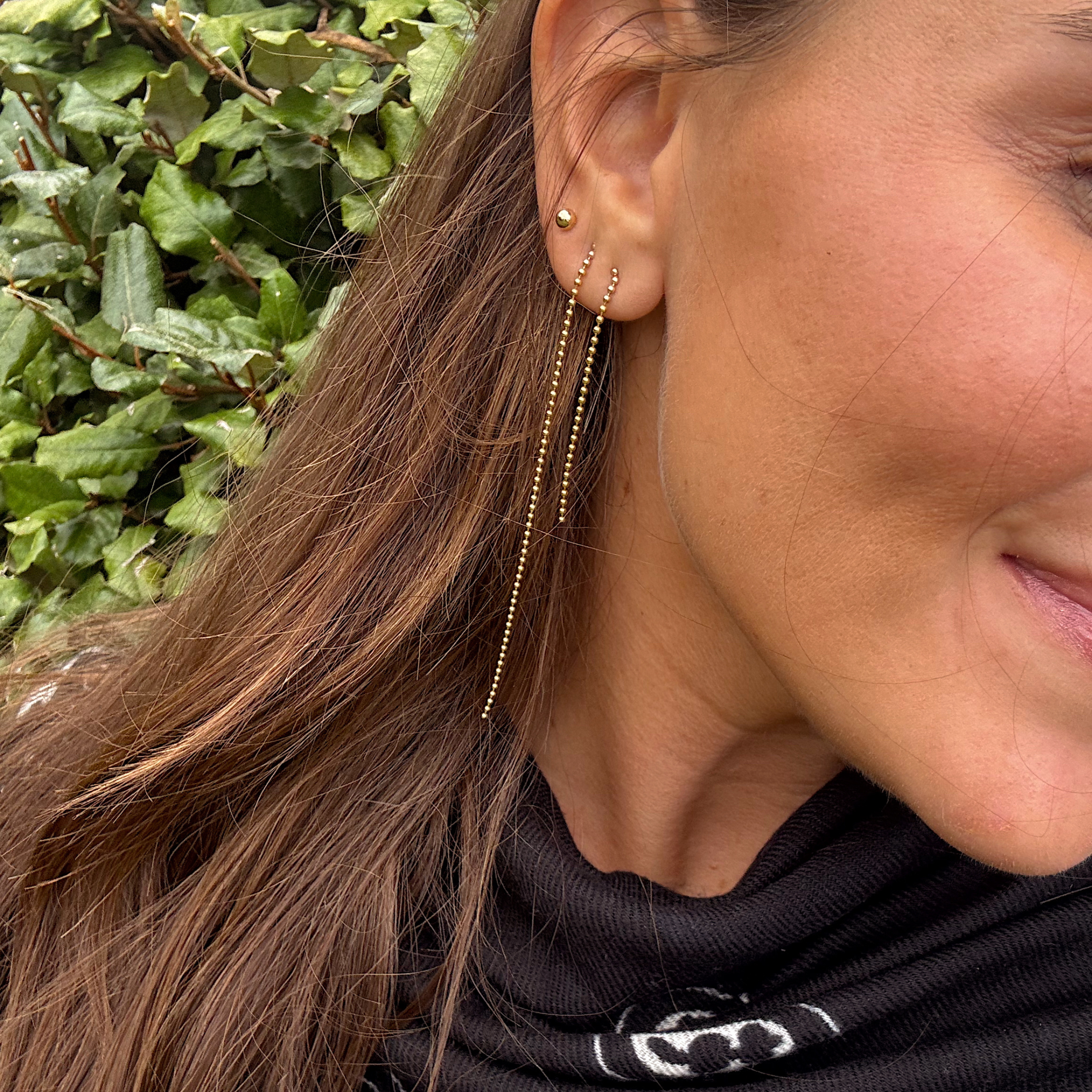 Phoebe Ball n Chain 4" Duster Earrings